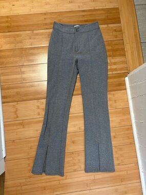 Maeve Gray Knit Flare Trousers